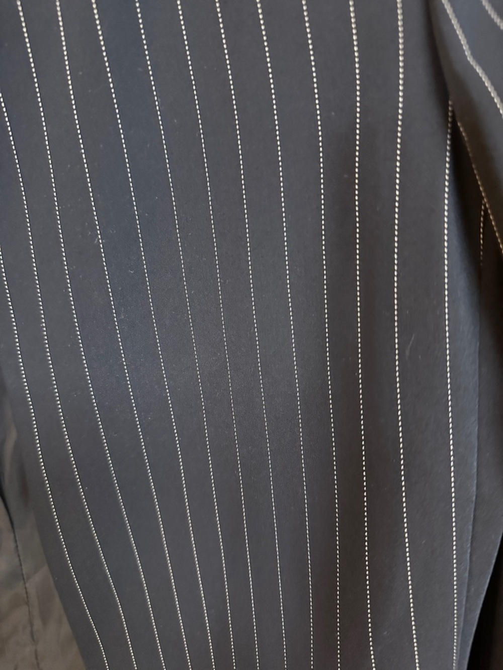 Calvin Klein Black White Pinstripes Longline Open-front Dressy Casual Blazer S8 - Picture 8 of 8